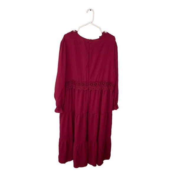 Maroon maxi peasant, dress size 4 XL by Sheen - Picture 1 of 5